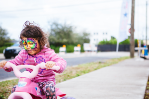Girl cycling