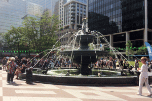 New fountain at Berczy Park, Toronto