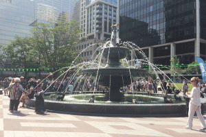 New fountain at Berczy Park in Toronto