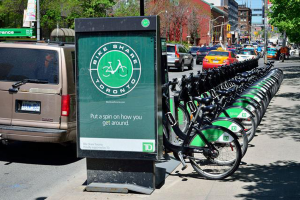 Bikeshare parking in front of Union Station, Toronto