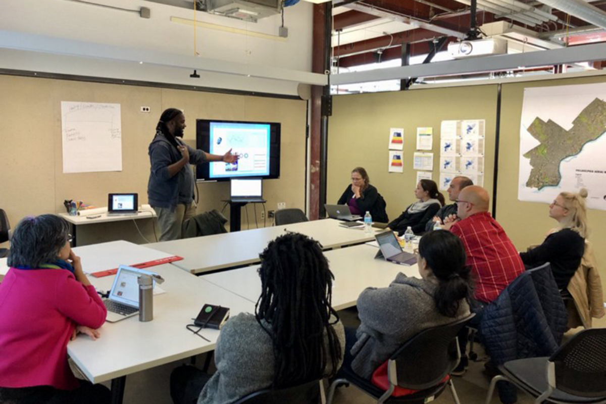 Michael O'Bryan facilitating a session with young people