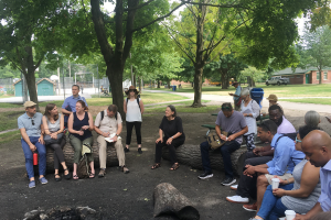 Jutta Mason sharing Dufferin Grove Park story