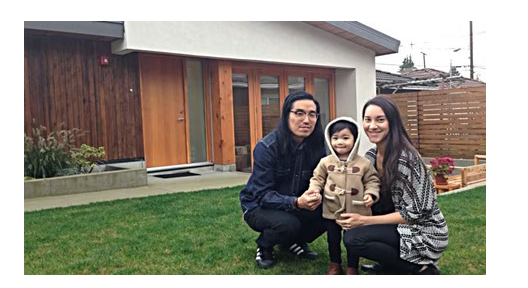 A young couple living in a laneway suite in Vancouver. 