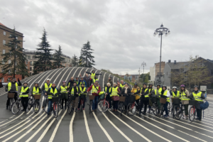 A group of people wearing reflective vests